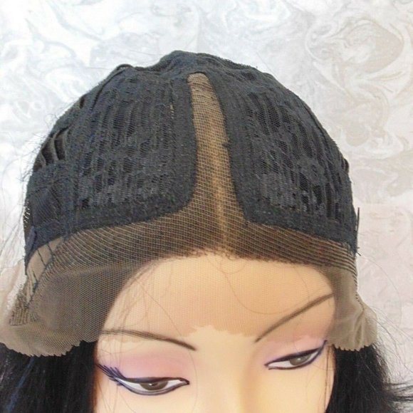 Glueless Lace Front Short Black Yaki Bob Wig main image 10